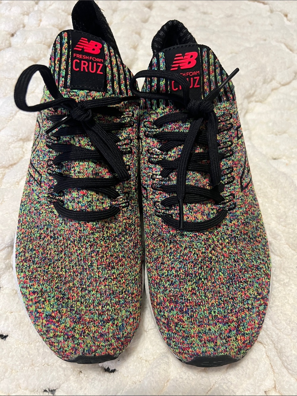 New Balance Multicolor Knit Athletic Sneakers with Black Accents - Picture 2 of 4